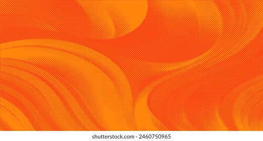 Distressed background in orange and red texture with circles, spots, scratches and lines. Abstract vector illustration.