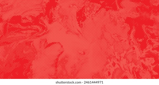 Distressed background in red texture with circles, spots, scratches, and lines. Abstract vector illustration.