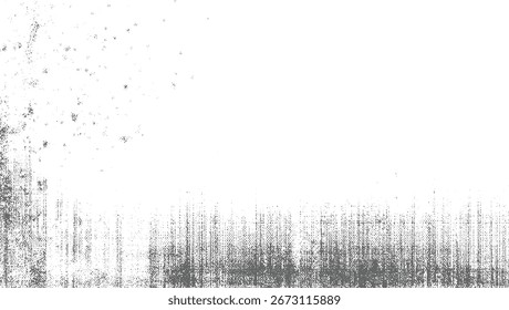 A distressed background with scattered grey dots and vertical lines on a white surface.