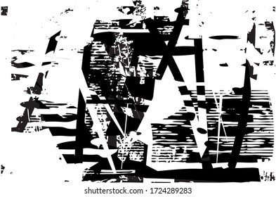 Textura de fondo perturbada con puntos, arañazos y líneas. Ilustración del vector abstracto.
