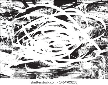 Distressed background  texture with dots, spots, scratches and lines. Abstract vector illustration