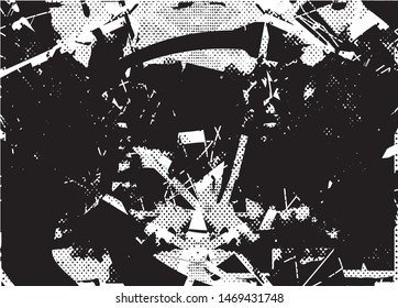 Distressed background  texture with dots, spots, scratches and lines. Abstract vector illustration