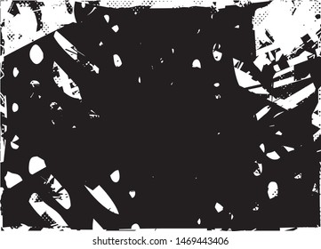 Distressed background  texture with dots, spots, scratches and lines. Abstract vector illustration