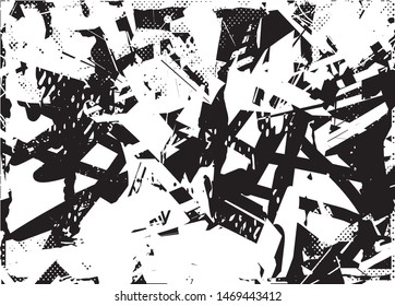 Distressed background  texture with dots, spots, scratches and lines. Abstract vector illustration