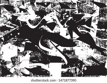 Distressed background texture with dots, spots, scratches and lines. Abstract vector illustration