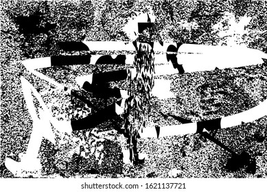 Distressed background  texture with dots, spots, scratches and lines. Abstract vector illustration