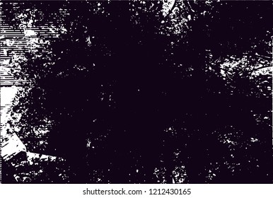 Distressed background from tree in black and white texture with dots, spots, scratches and lines. Abstract vector illustration