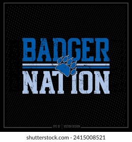 Distressed Badger Nation, Badger Nation, Sports Emblem