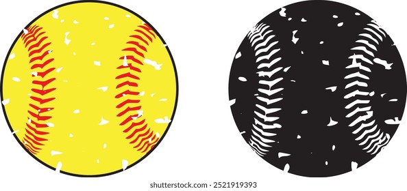 Distressed Baseball, Baseball Cut File, Softball Silhouette