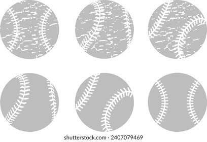 Distressed Baseball, Baseball Isolated on White Background
