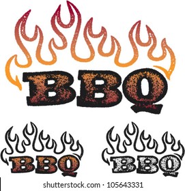 Distressed BBQ/Barbecue Text Graphic