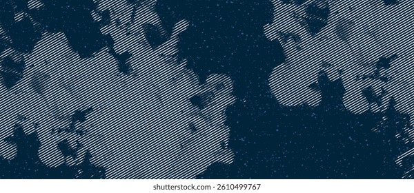 Distressed black ink brush strokes and grunge texture background, black and white vector illustration.