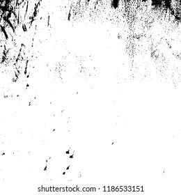 Distressed black overlay texture. Grunge dark messy background. Dirty empty cover template. Ink brushed renovate wall backdrop. Insane aging design element. EPS10 vector.