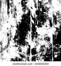 Distressed black overlay texture. Grunge dark messy background. Dirty empty cover template. Ink brushed renovate wall backdrop. Insane aging design element. EPS10 vector