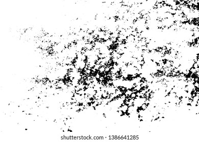 Distressed black overlay texture. Grunge dark messy background. Dirty empty cover template. Ink brushed renovate wall backdrop. Insane aging design element. EPS10 vector.