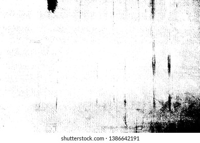 Distressed black overlay texture. Grunge dark messy background. Dirty empty cover template. Ink brushed renovate wall backdrop. Insane aging design element. EPS10 vector.