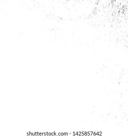 Distressed black overlay texture. Grunge dark messy background. Dirty empty cover template. Ink brushed renovate wall backdrop. Insane aging design element. EPS10 vector.