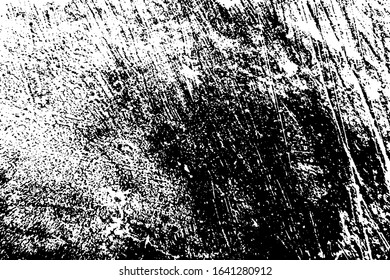 Distressed black overlay texture. Grunge dark messy background. Dirty empty cover template. Ink brushed renovate wall backdrop. Insane aging design element. EPS10 vector.