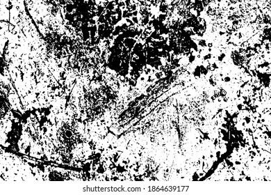 Textura de superposición negra angustiada. Grunge el fondo oscuro y desordenado. Plantilla de cubierta vacía sucia. Tinta cepillada restaura el fondo de la pared. Elemento de diseño de envejecimiento demente. Vector EPS10.