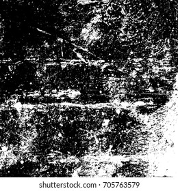 Distressed black overlay texture. Grunge dark messy background. Dirty empty cover template. Ink brushed renovate wall backdrop. Insane aging design element. EPS10 vector.