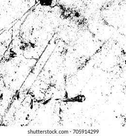 Distressed black overlay texture. Grunge dark messy background. Dirty empty cover template. Ink brushed renovate wall backdrop. Insane aging design element. EPS10 vector.