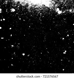 Distressed black overlay texture. Grunge dark messy background. Dirty empty cover template. Ink brushed renovate wall backdrop. Insane aging design element. EPS10 vector.