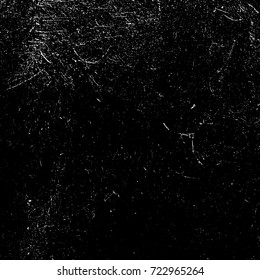 Distressed black overlay texture. Grunge dark messy background. Dirty empty cover template. Ink brushed renovate wall backdrop. Insane aging design element. EPS10 vector.