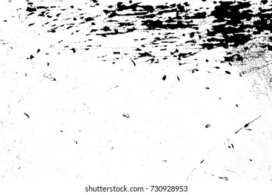 Distressed black overlay texture. Grunge dark messy background. Dirty empty cover template. Ink brushed renovate wall backdrop. Insane aging design element. EPS10 vector.