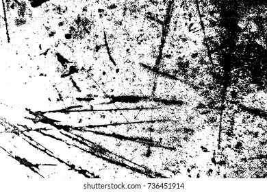 Distressed black overlay texture. Grunge grainy messy background. Dirty empty cover template. Ink brushed renovate wall backdrop. Insane aging design element. EPS10 vector.