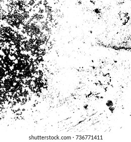 Distressed black overlay texture. Grunge dark messy background. Dirty empty cover template. Ink brushed renovate wall backdrop. Insane aging design element. EPS10 vector.