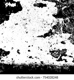 Distressed black overlay texture. Grunge dark messy background. Dirty empty cover template. Ink brushed renovate wall backdrop. Insane aging design element. EPS10 vector.