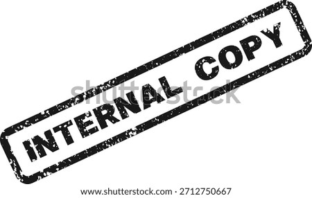 Distressed black rubber stamp with internal copy text on white background