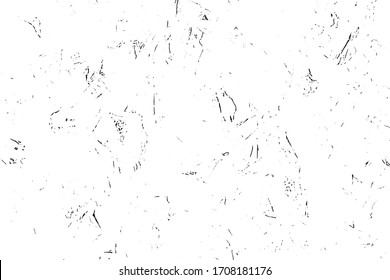 Textura negra angustiada. Textura granulada oscura sobre fondo blanco. Sobrecarga de polvo texturado. Partículas de ruido de grano. Efecto blanco desechado. Elementos de diseño gruesos. Ilustración del vector, EPS 10.