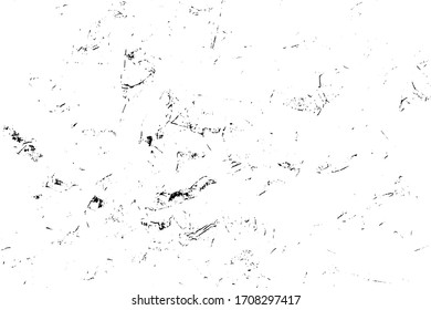 Distressed black texture. Dark grainy texture on white background. Dust overlay textured. Grain noise particles. Rusted white effect. Grunge design elements. Vector illustration, EPS 10.