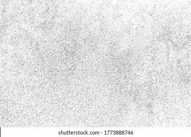 Distressed black texture. Dark grainy texture on white background. Dust overlay textured. Grain noise particles. Rusted white effect. Grunge design elements. Vector illustration, EPS 10.