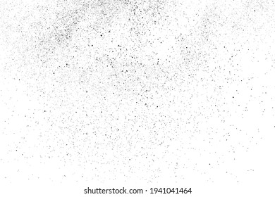 Distressed black texture. Dark grainy texture on white background. Dust overlay textured. Grain noise particles. Rusted white effect. Grunge design elements. Vector illustration, EPS 10.