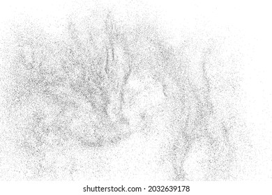 Distressed black texture. Dark grainy texture on white background. Dust overlay textured. Grain noise particles. Rusted white effect. Grunge design elements. Vector illustration, EPS 10.