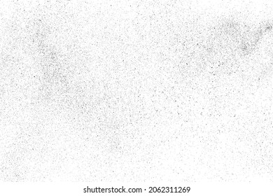 Distressed black texture. Dark grainy texture on white background. Dust overlay textured. Grain noise particles. Rusted white effect. Grunge design elements. Vector illustration, EPS 10.