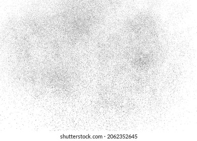 Distressed black texture. Dark grainy texture on white background. Dust overlay textured. Grain noise particles. Rusted white effect. Grunge design elements. Vector illustration, EPS 10.