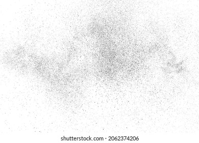 Distressed black texture. Dark grainy texture on white background. Dust overlay textured. Grain noise particles. Rusted white effect. Grunge design elements. Vector illustration, EPS 10.