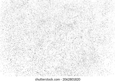 Distressed black texture. Dark grainy texture on white background. Dust overlay textured. Grain noise particles. Rusted white effect. Grunge design elements. Vector illustration, EPS 10.