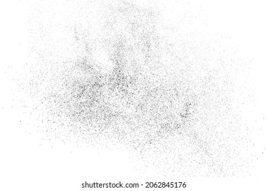 Distressed black texture. Dark grainy texture on white background. Dust overlay textured. Grain noise particles. Rusted white effect. Grunge design elements. Vector illustration, EPS 10.