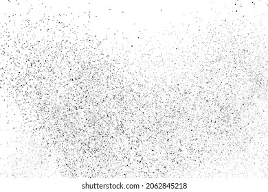 Distressed black texture. Dark grainy texture on white background. Dust overlay textured. Grain noise particles. Rusted white effect. Grunge design elements. Vector illustration, EPS 10.