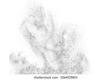Distressed black texture. Dark grainy texture on white background. Dust overlay textured. Grain noise particles. Rusted white effect. Grunge design elements. Vector illustration, EPS 10.