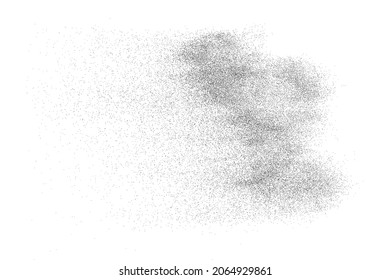 Textura negra angustiada. Textura granulada oscura sobre fondo blanco. El polvo sobrante texturado. Partículas de ruido de grano. Efecto blanco roto. Elementos de diseño gruesos. Ilustración del vector, EPS 10.