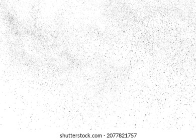 Distressed black texture. Dark grainy texture on white background. Dust overlay textured. Grain noise particles. Rusted white effect. Grunge design elements. Vector illustration, EPS 10.