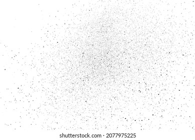 Distressed black texture. Dark grainy texture on white background. Dust overlay textured. Grain noise particles. Rusted white effect. Grunge design elements. Vector illustration, EPS 10.