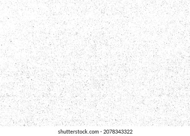 Distressed black texture. Dark grainy texture on white background. Dust overlay textured. Grain noise particles. Rusted white effect. Grunge design elements. Vector illustration, EPS 10.