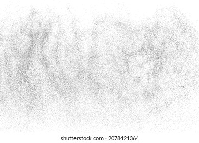 Distressed black texture. Dark grainy texture on white background. Dust overlay textured. Grain noise particles. Rusted white effect. Grunge design elements. Vector illustration, EPS 10.