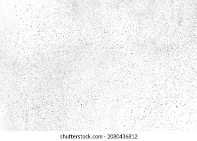 Distressed black texture. Dark grainy texture on white background. Dust overlay textured. Grain noise particles. Rusted white effect. Grunge design elements. Vector illustration, EPS 10.